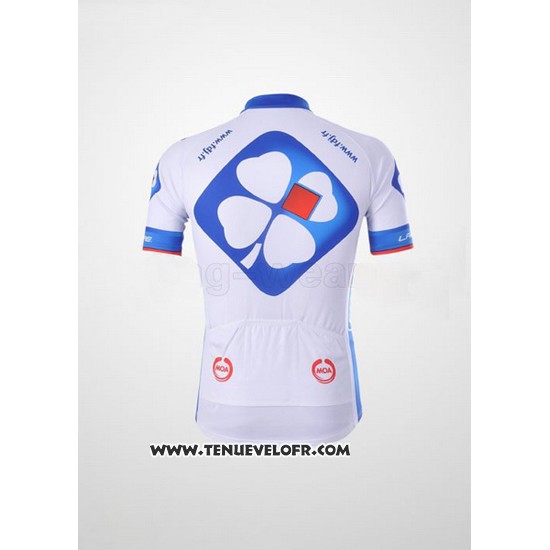 2010 Maillot Ciclismo FDJ Blanc et Azur Manches Courtes et Cuissard